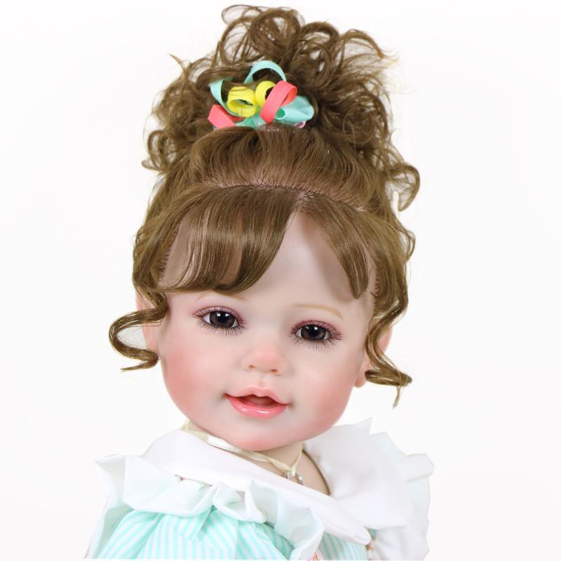 “Happy Birthday Girl” – 22” Realistic Reborn Toddler Doll with Rooted Hair, Soft Full Vinyl Body, 3D Painted Face Veins, Festive Cupcake Party Dress, Accessories – Ages 3+