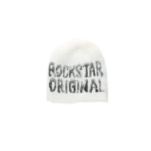 Toshio White Knitted Mohair Beanie