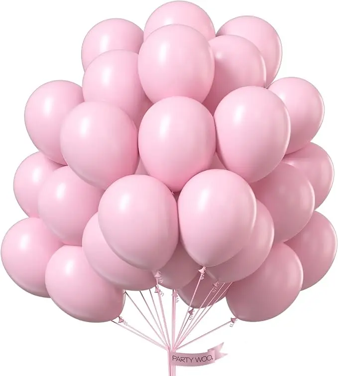 PartyWoo Pastel Pink Round Rubber Balloons - 50pcs, 12in Balloon Arch, Birthday Theme, Festive Party Supplies for Birthday, Wedding Decorations, Balloon Arch Balloons