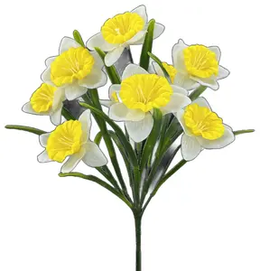16" Yellow & Cream Daffodil Bush x9