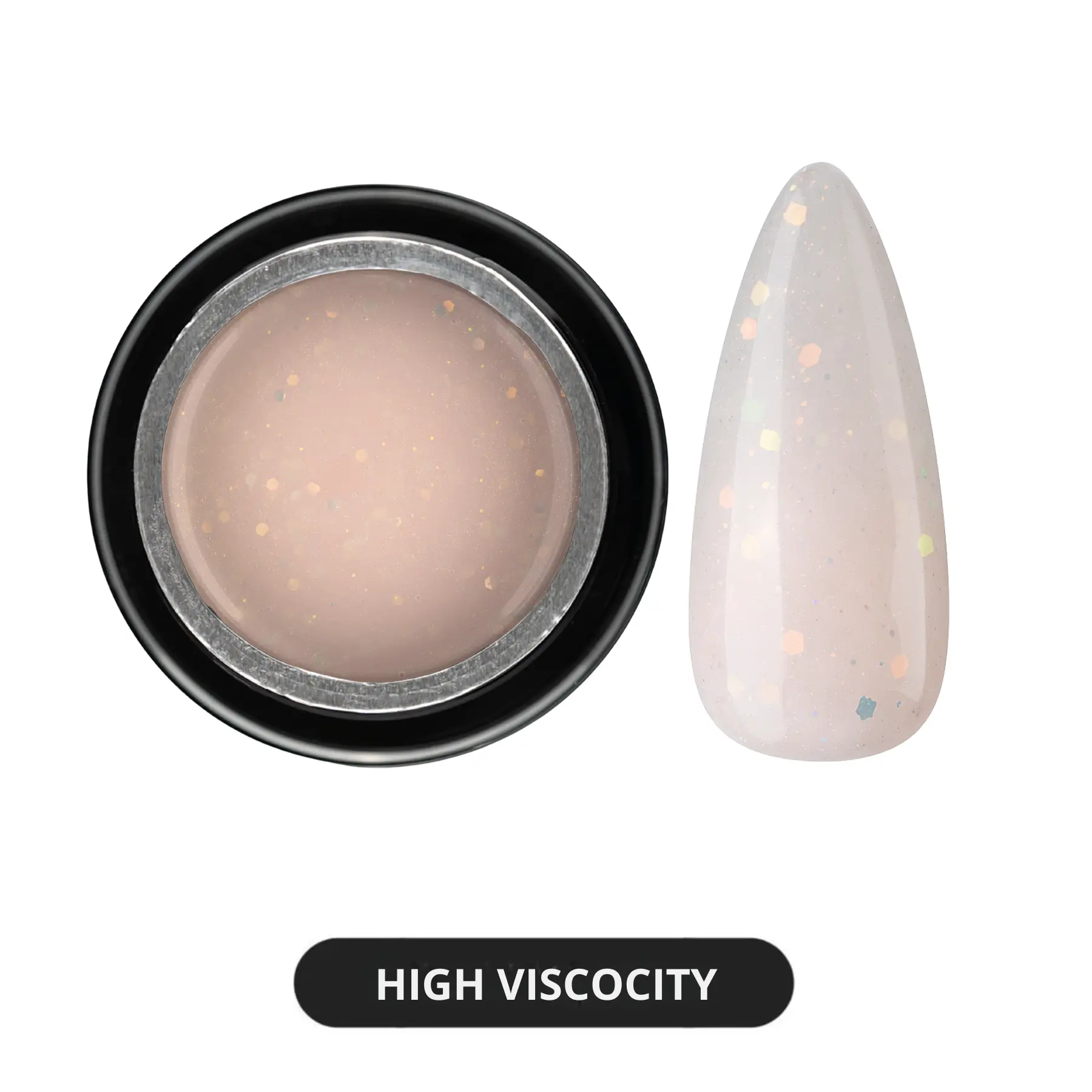 High Viscosity Builder for Sculpting and Overlay, Self-Leveling Nail Polish with High Coverage and Glitter Finish - 30g, Manicure, Jar, Sparkle Effect, Scultping Use, Builder Gel Nails, Nail Art