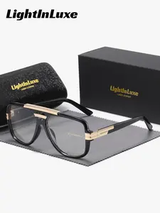 LightInLuxe 1 Pair Unisex Understated Quality Anti Blue Light Full Frame Plano Glasses Classic Design Rectangular Frame Plano Glasses High Quality Eyewear