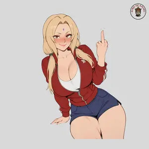 Blonde Anime Girl Red Jacket Sticker, Sporty Streetwear Vinyl Decal for Laptop, Bottle, Phone Case, Fan Gift