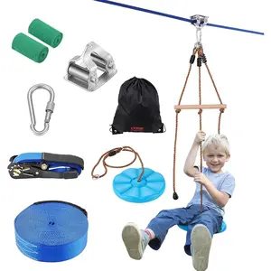 VEVOR Zip line Kits for Backyard 120ft Zip line Kit for Kids and Adult Up to 330 lb, Included Swing Seat, Ziplines Brake, and Steel Trolley, Outdoor Playground EquipmentVEVOR Super Brand Day