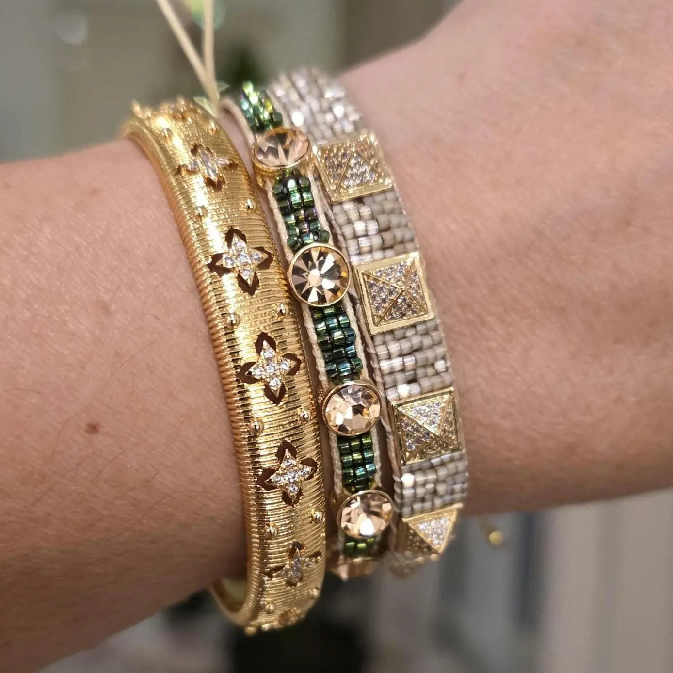 Silver Bronze seed beads Miyuki bracelet by Donatella