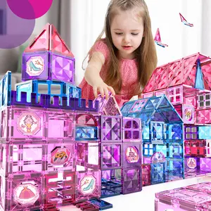 144 magnetic building blocks set with 1 figure, diamond colorful window STEM building blocks, children’s educational puzzle toy that stimulates imagination and develops hands-on skills—an ideal gift for Christmas, birthdays, New Year, and Halloween
