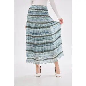Aliya Pleated Skirt- Blue