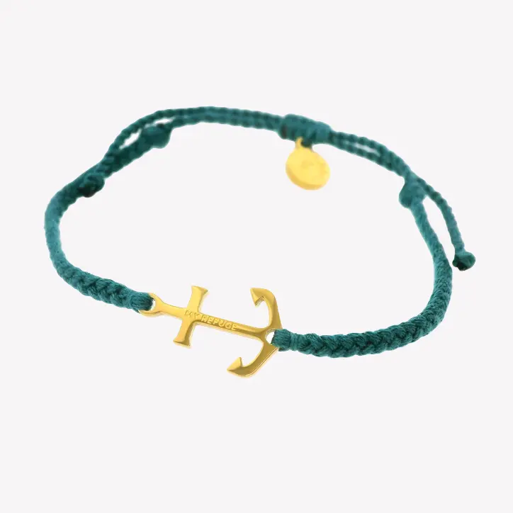 Anchor Azure Blue Braided Cord Bracelet