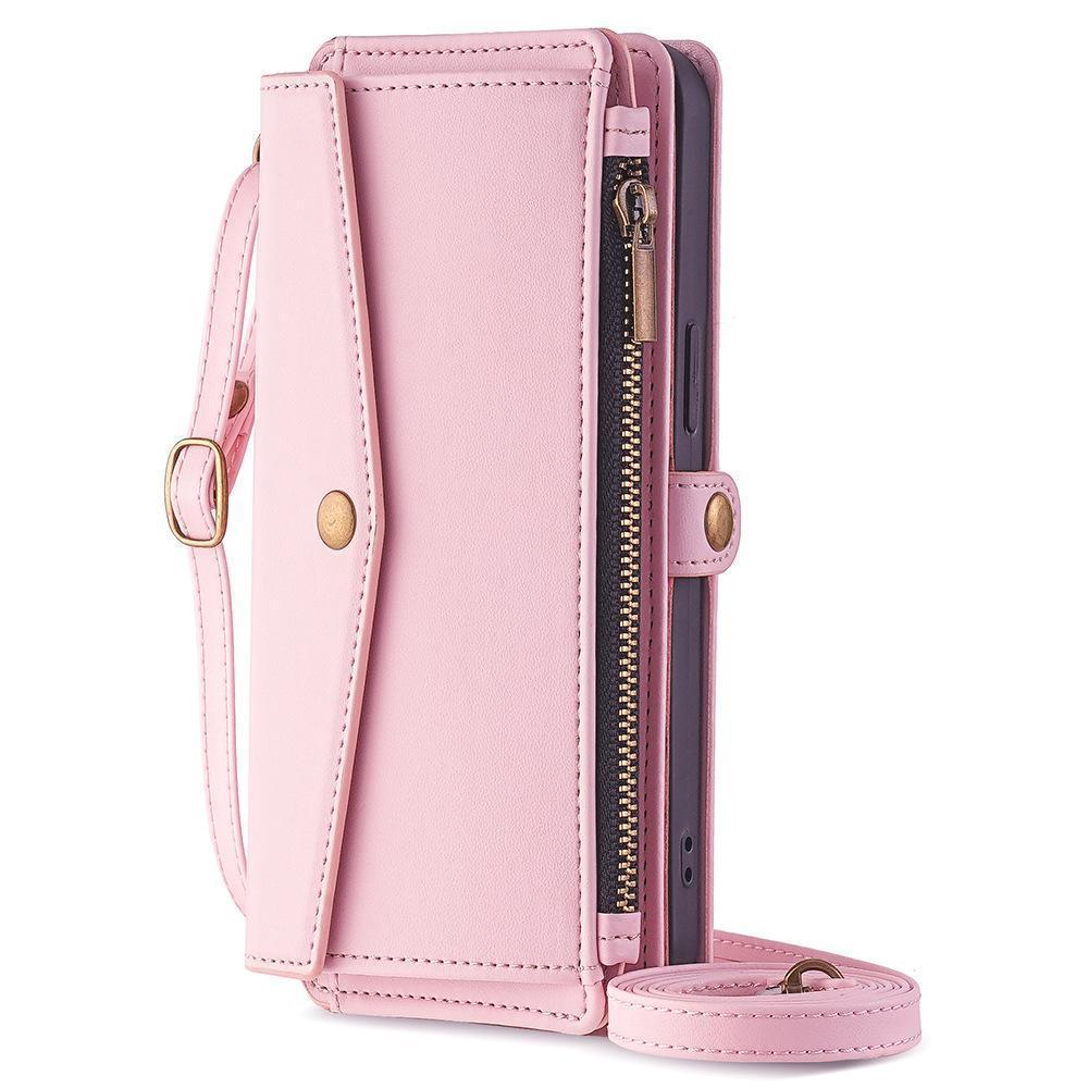 Smartphone, women's wallet protective case, supports wireless charging, with RFID card holder, detachable magnetic case, crossbody strap, wristband zipper mobile wallet, Cash, Protection, Accessories For iphone 17 phone case /16/15/14/13/12 Pro Max Plus