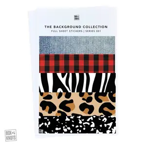 The Background Collection | Series 001 | “Animal Prints + Textures” | Full Sheet Sticker Collage Adhesive | Scrapbooking and Journaling | Matte Decorative Junk Journaling Decor