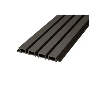 Driftwood Composite Slat Wall Panels – Embossed Wood Grain with Black Accent Finish