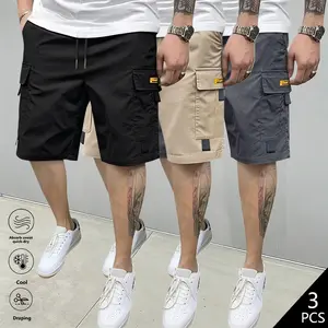 Clean Gent 3/1 men’s cargo pants with flap pockets and a drawstring waist, featuring a loose fit for comfortable, unrestrictive wear. Classic cargo pocket design—practical yet stylish, specially crafted for men’s summer wear. Suitable for everyday casual