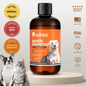 Puainta Banov Shampoo for Reducing Skin Disease - 8oz Plant-added formula, help dogs & cats skin health, improve fur problems, suitable for dandruff, itching, skin problems, cats shampoo, dogs shampoo