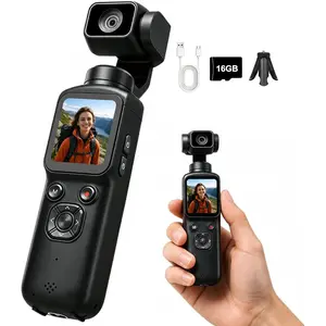 Vlogging Camera 4K  Handheld Camera, 75MP Photos Pocket Digital Video Camera for YouTube  with 330? Rotating ,   & WiFi - 16GB Card, Tripod & Carrying Bag,Black