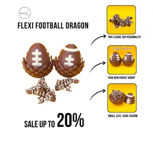 Game Day Football Dragon & Egg – Bendable Fantasy Figurine – Sports Desk Accessory – Creative Gift Idea