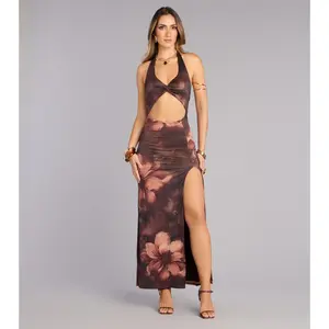 Unforgettable In Floral Cutout Maxi Dress