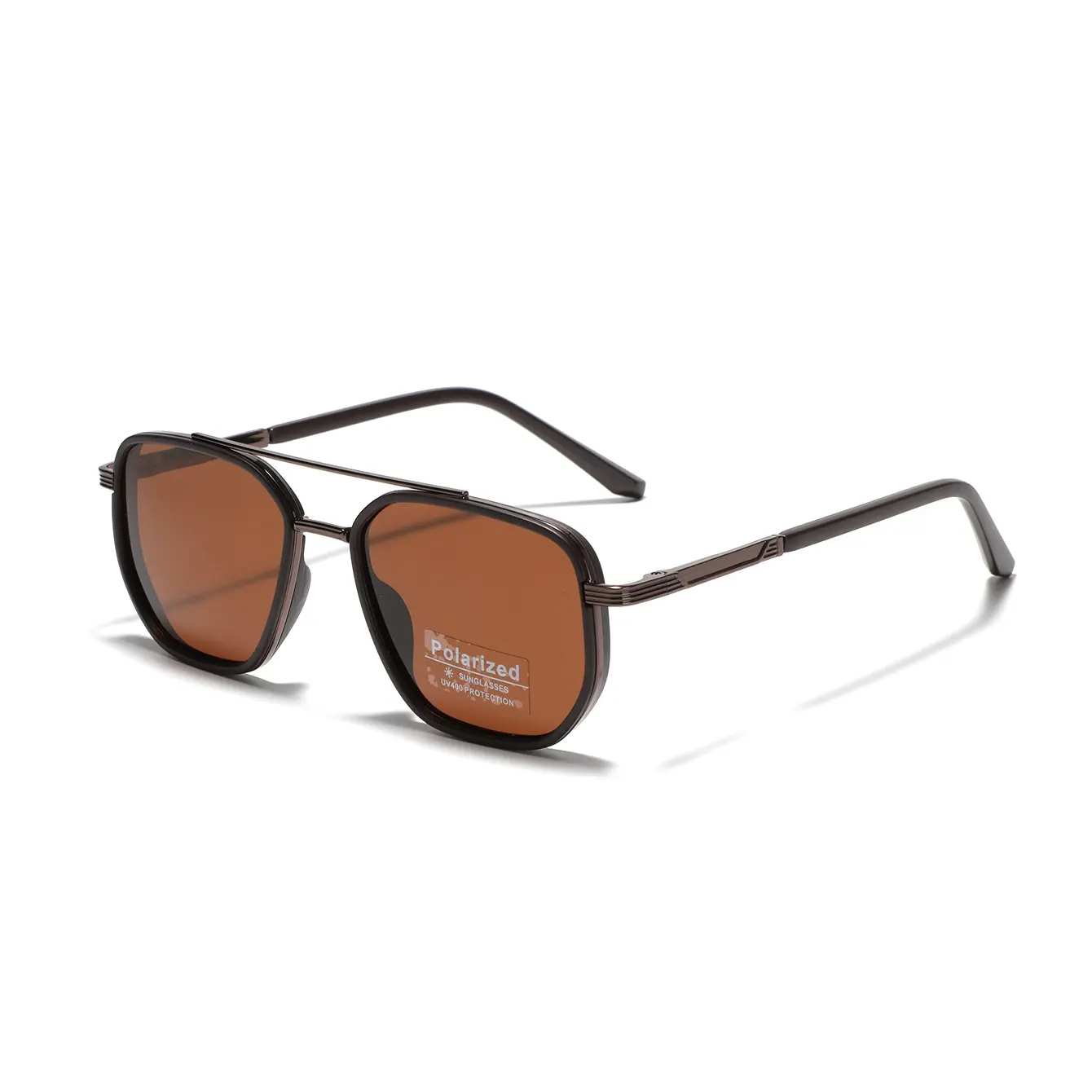 Vintage Flattop TR90 Sun Shades for Women, Polarized Double Bridge Eyewear with UV400 Protection - High Quality Stylish Accessories for Casual Wear, High Quality Sunglasses, Square Frames Sunglasses, Sunglasses For Women