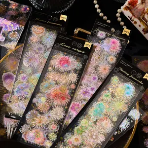 Vibrant Pet Stickers Series, Fireworks Theme DIY Scrapbook Journal Supplies, Decorative Craft Materials for Creative Projects, Sticker Packs