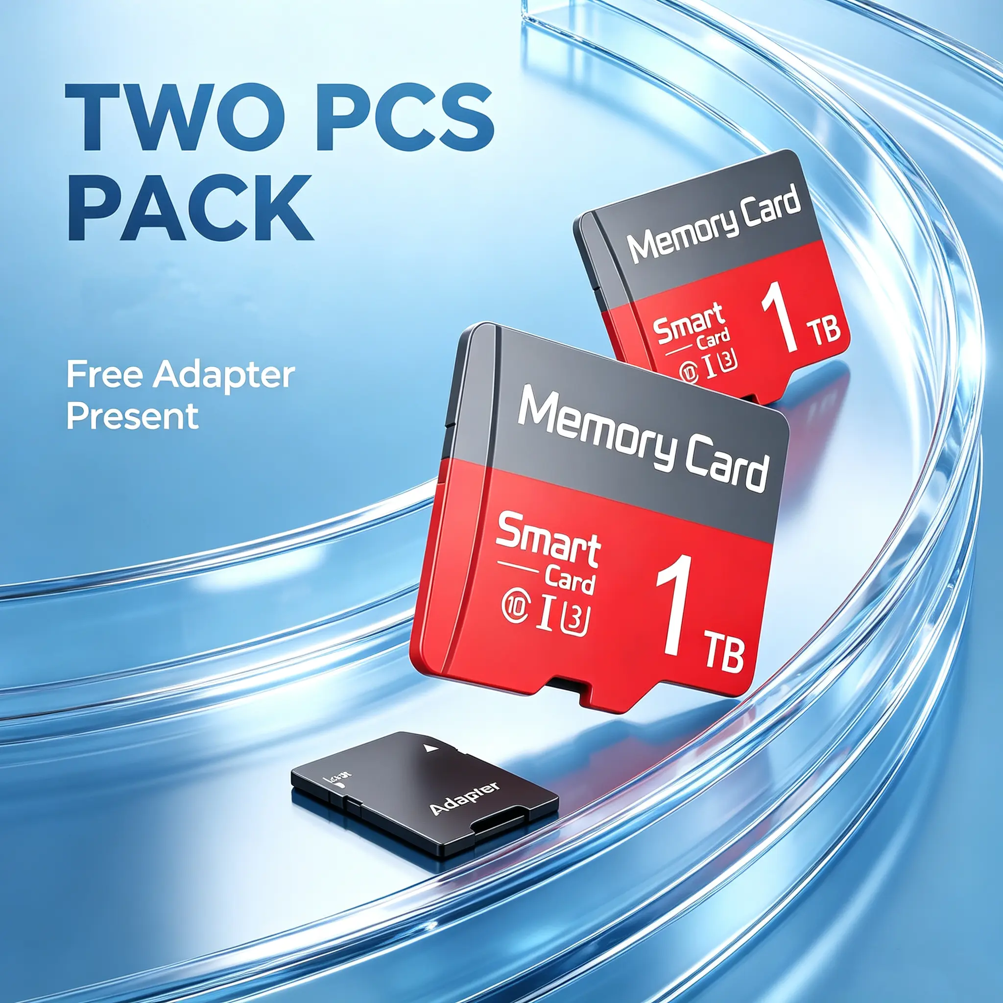 2x 1TB, micro sd card, stable memory card, practical sd card, plus 2 SD adapters, for bluetooth speaker, dash cam, micro sd memory card, ideal for high-capacity storage needs audio car durable tf sd card microsdxc speed u3 SD With Adapter memory cards