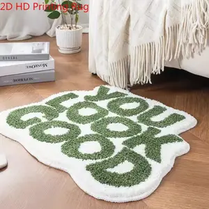 Creative and personalized cloakroom carpet YOU LOOK GOOD letters living room carpet bedroom decoration bedside plush carpet fluffy and soft bathroom non-slip floor mat home washable lounge floor mat
