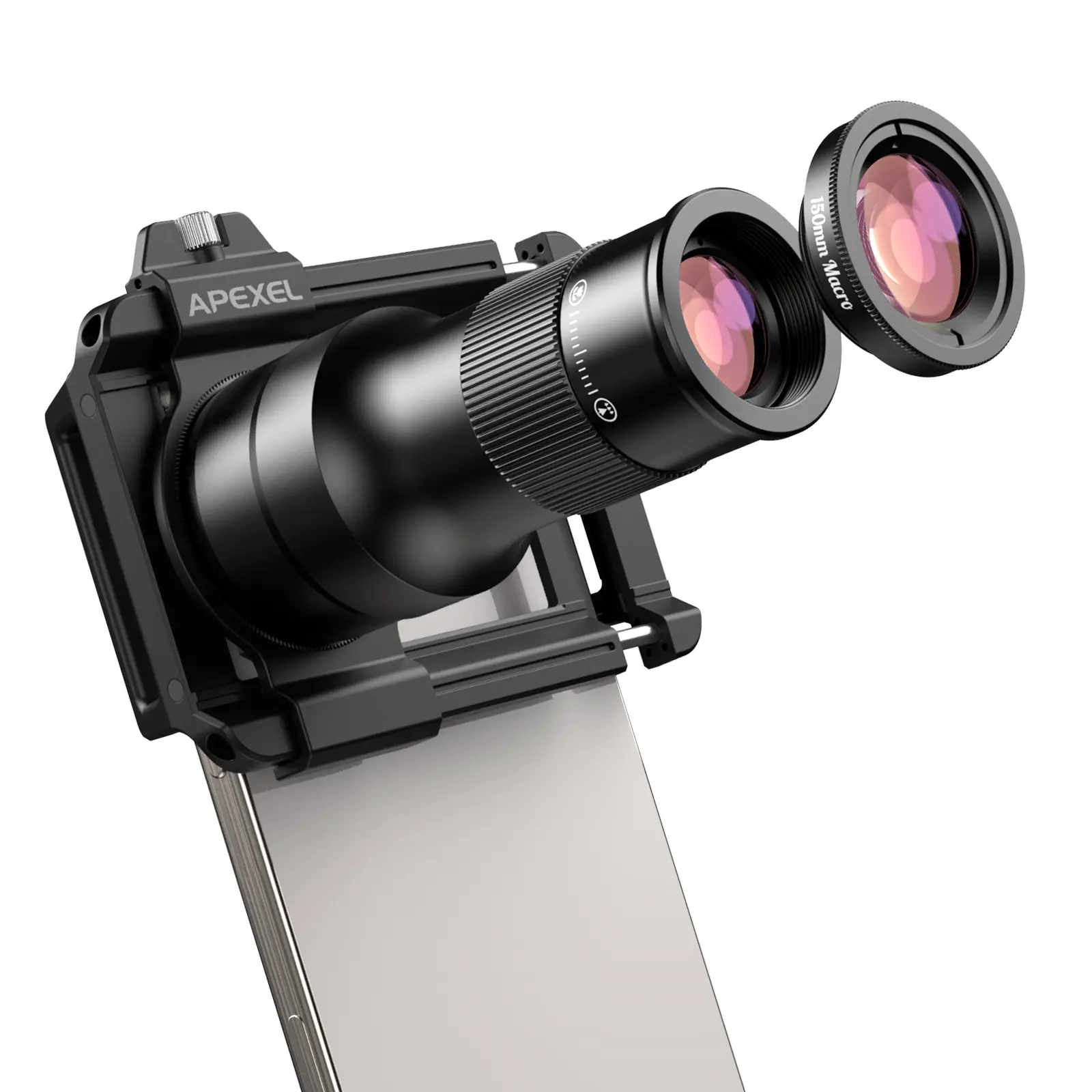 Apexel TeleMacro 2-in-1 HD 6X Telephoto & 150mm Macro Lens Universal Clip for Smartphones Perfect for Portraits Nature Vlog Videos Father's Day Christmas Gift - Photographic Kit