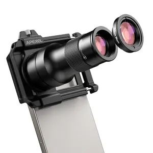 Apexel TeleMacro 2-in-1 HD 6X Telephoto & 150mm Macro Lens Universal Clip for Smartphones Perfect for Portraits Nature Vlog Videos Father's Day Christmas Gift - Photographic Kit