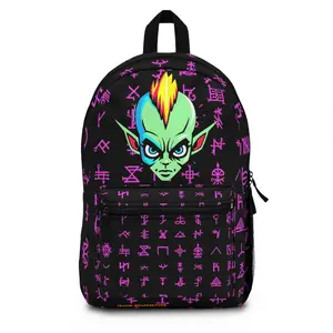 Backpack - Cyberpunk Alien Cartoon by Isaiah Shackelford