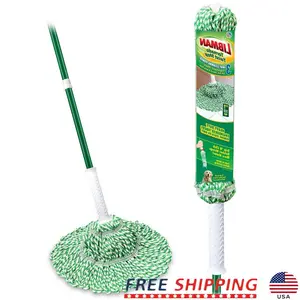 Heavy Duty Tornado Twist Mop Cotton Blend Head Easy Change Grip Ratchet Wringing Efficient Surface Cleaner Machine Washable