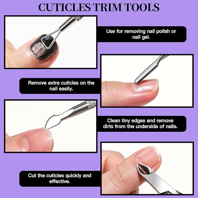 Premium Manicure & Pedicure Tool Kit Professional Nail Care Set with Cuticle Nippers Pushers Peelers 100/180 Nail Files Buffer Block Ingrown Toenail Tool & Toenail File Salon