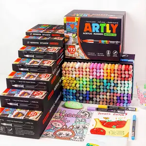 Acrylic Paint Markers, Multi-Surface Paint Pens for Fabric, Rock, Glass, Wood, Paper, Ceramic & Canvas DIY Art Supplies Kit