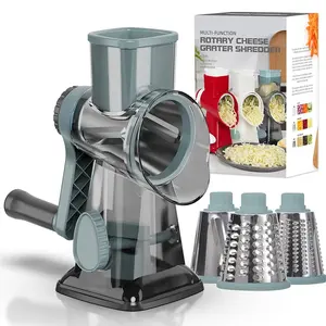 3 in 1 Vegetable Cutter Rotary Cheese Grater Versatile Manual Vegetable Slicer Peanut Nuts Grinder Cheese Vegetable Shredder Kitchen Essential Tool