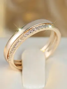 Fashion Luxury Synthetic Zircon Decorated Ring, Fashion Jewelry for Party, Daily Clothing Decor, Trendy All-match & Exquisite Jewelry for Birthday Gift, Artificial Gemstone Ring