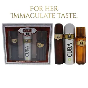 Cuba Gold by Cuba for Men - 3 Pc Gift Set 3.3oz EDT Spray, 6.7oz Deodorant Body Spray, 3.3oz