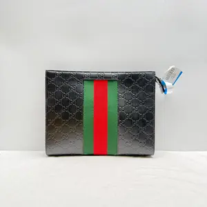Pre-owned GUCCI Guccissima Clutches & Wristlets Ophidia Signature Pouch Black CPU0113