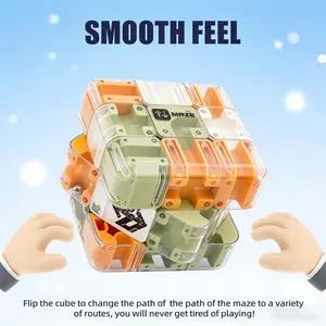 3D Ball Rolling Maze Puzzle Cube - Parent-Child Competitive Logic Game for Kids - Stress Relief and Brain Teaser Toy