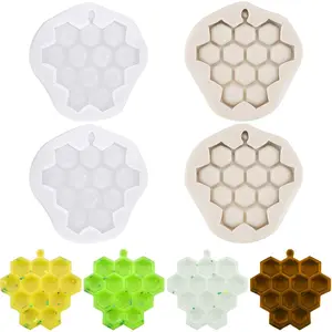 4 count  Honeycomb Molds for , Honeycomb Fondant Mold for Kitchen Cake Cupcake Decorating Epoxy  Moulds for Christmas Candy Baking Cake Party Supplies