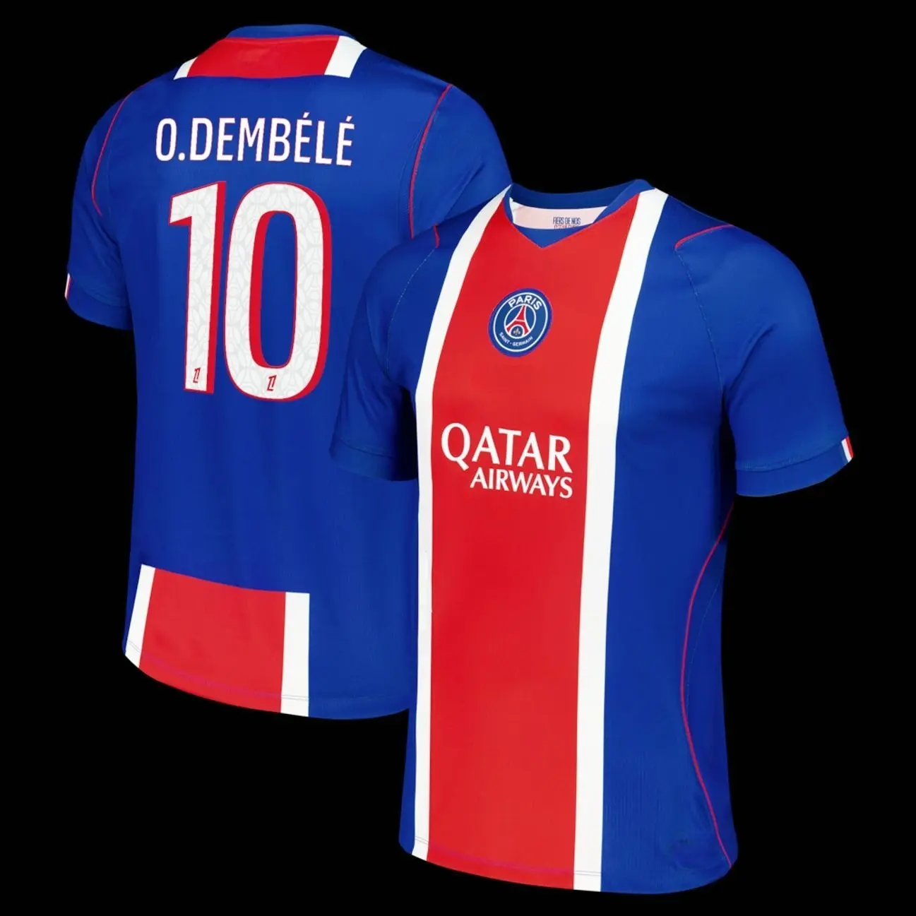 Unisex Soccer Jersey Personalized 10 Dembélé  Football Shirt Fan 2026/27 Home Stadium Replica Jersey - Blue