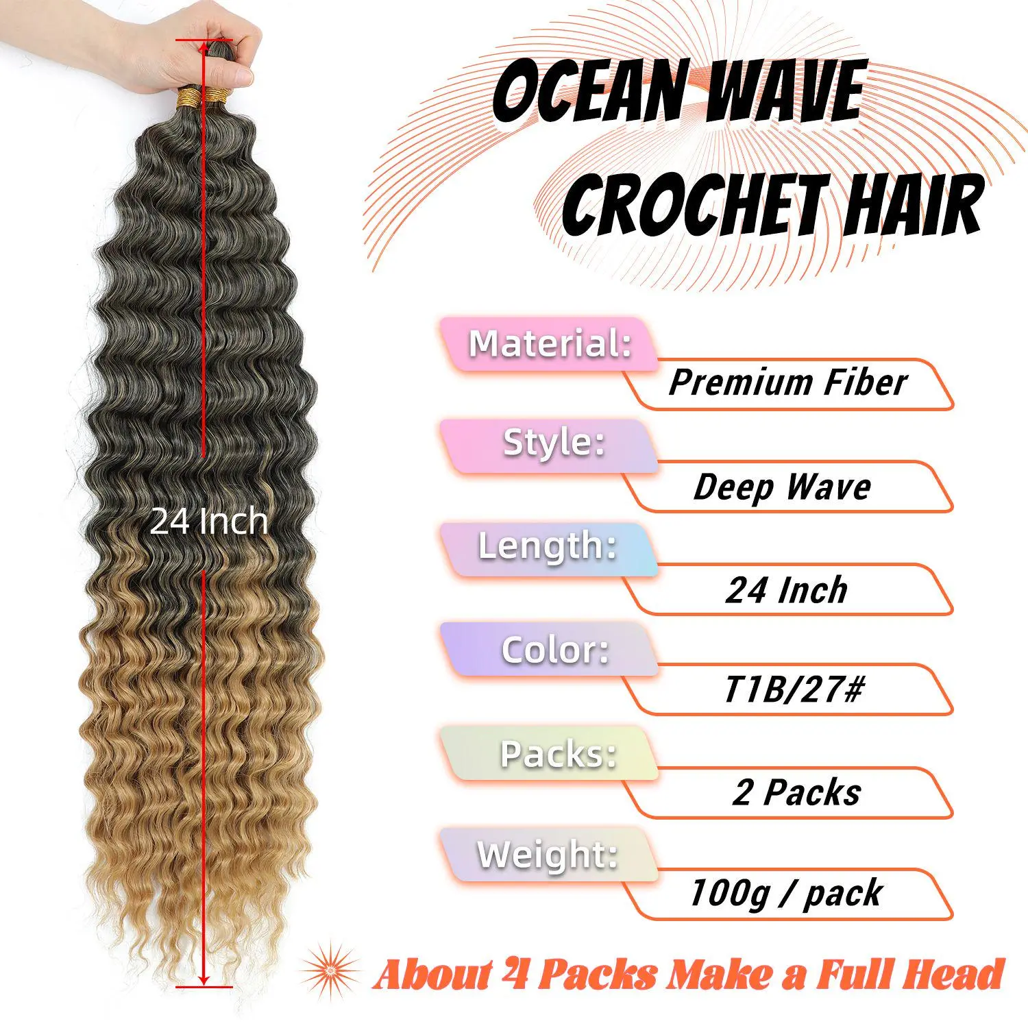 T1B/27# Ombre Black to Honey Blonde