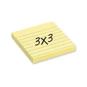 3M  Sticky note Notes- Lined- 3 in. x 3 in.- 100 Sheets-PD- 12-PK- Yellow