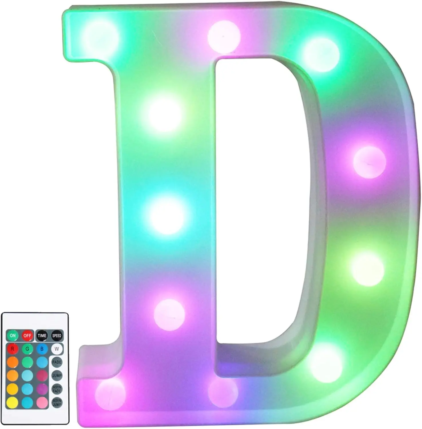 Colorful LED Marquee Letter Lights with Remote – Light Up Marquee Signs – Party Bar Letters with Lights Decorations for The Home - Multicolor D