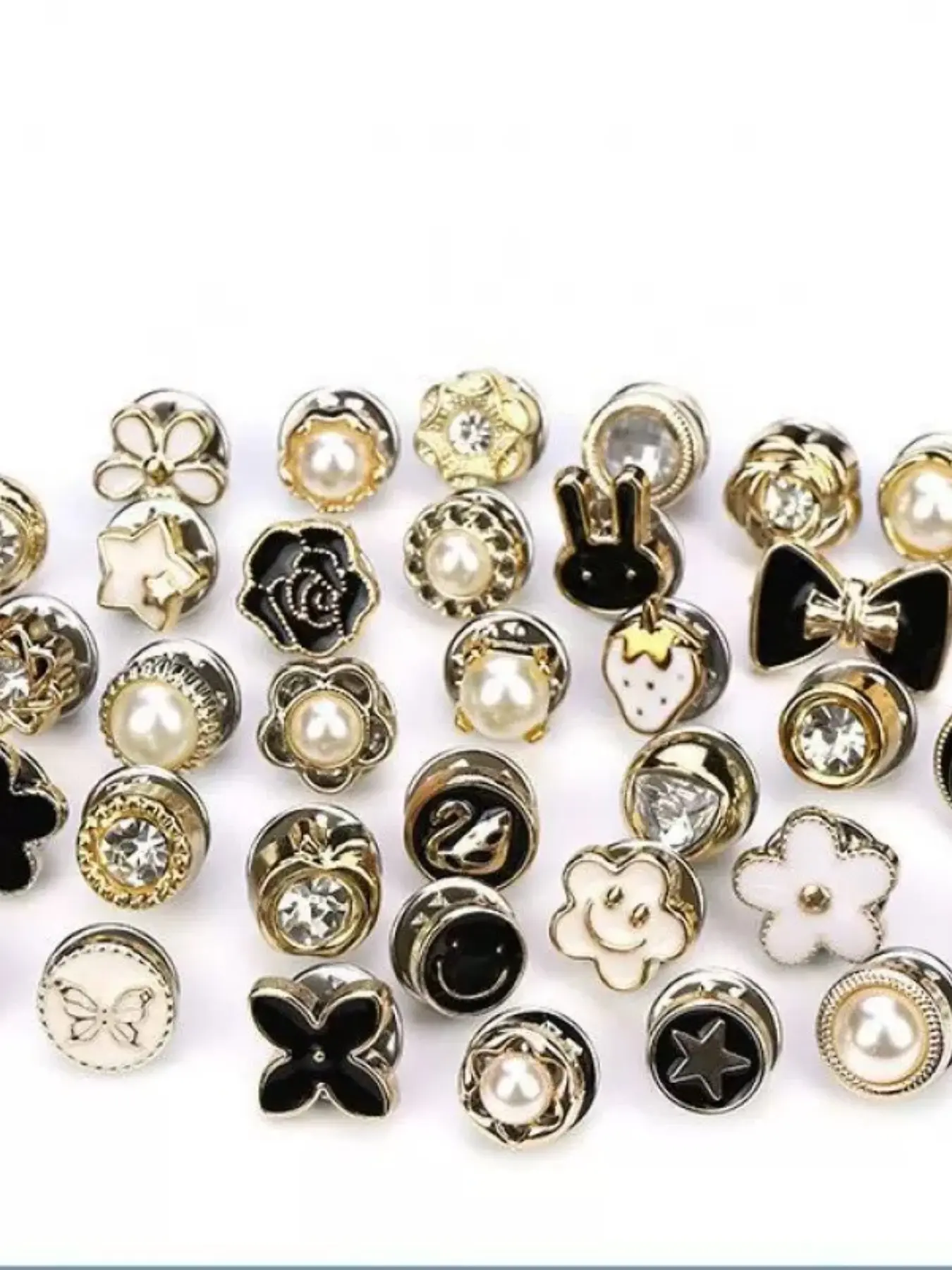 Dmk 20-Piece Women's Brooch Pins, Exquisite Brooch, Mini Concealed Buttons, Pearl Rhinestone Shirt Collar Pins, Dress, Jeans, Hat, Bag Decorations