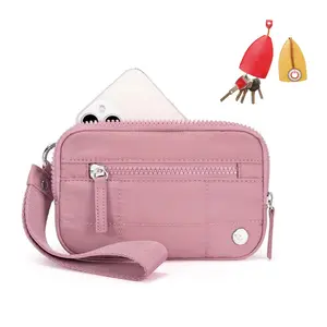 Wristlet Wallets for Women With 2PCS Creative Key Cover Case Phone Nylon Travel Credit Card Holder Keychain Coin Purses Pouch 3 Zipper Purse Wallet With ID Window for Travel & Everyday UsePU Leather Pull-Out Key Case Cover lightweight handbag solid