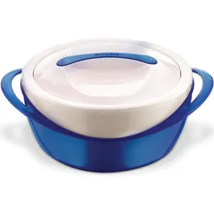 Large Insulated Casserole Dish with Lid 3.6 qt. Elegant Hot Pot  Warmer/Cooler -Thermal Soup/Salad Serving Bowl Stainless Steel Hot  Container-  Set for Moms -Holidays Blue