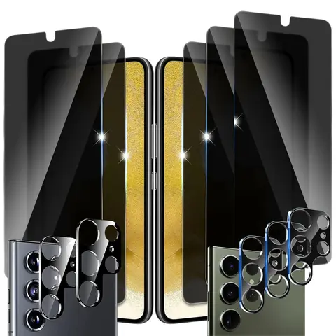 Entronix Privacy Screen Protector for Samsung Galaxy S25/S24/S23/S22/S21 Plus/Ultra - Multi-Pack, Camera Lens Protector, Smartphone Accessories Cover, Protection, Cellphone Protector
