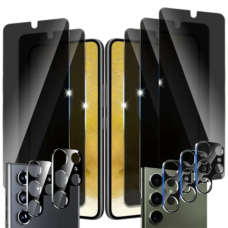 Entronix Privacy Screen Protector for Samsung Galaxy S25/S24/S23/S22/S21 Plus/Ultra - Multi-Pack, Camera Lens Protector, Smartphone Accessories Cover, Protection, Cellphone Protector