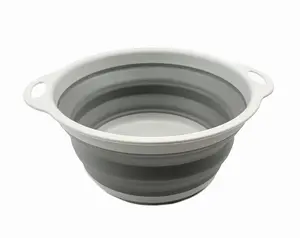 SAMMART Collapsible Bowl- Portable/Space Saving Plastic Bowl (Grey (Bowl))
