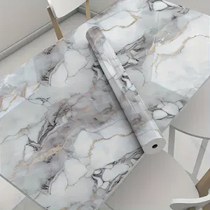 Self-Adhesive Marble Look Wallpaper Roll, Marble Pattern Wallpaper, Waterproof Oilproof Removable Wall Covering, 40cm Wide Decorative Material