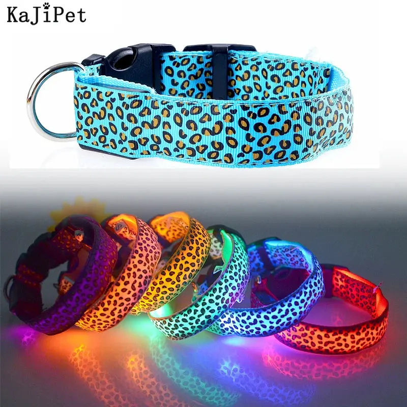 The AeroLeopardGlow™ Leopard LED Dog Collar — Luminous Night Safety Collar for Dogs