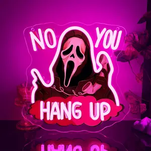 Halloween Ghost Face Mask Neon Light, Halloween Skull Neon Light USB Powered, Perfect for Halloween Party Decor, Horror Movie Sign, Halloween Gift
