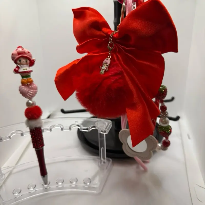 Strawberry Shortcake Handbag with Red Bow and Charm Pen Set